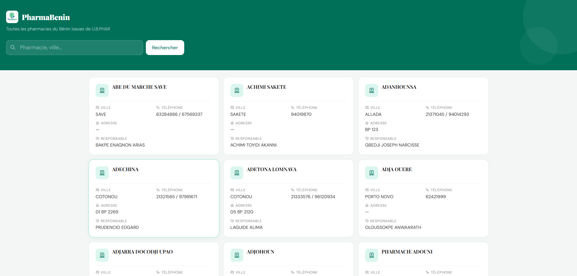 PharmaBenin vue 1